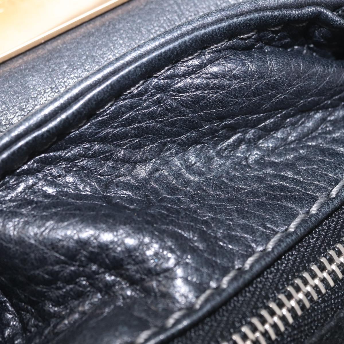Chloe Paddington Hand Bag Leather Black Gold Tone Auth SW2877V
