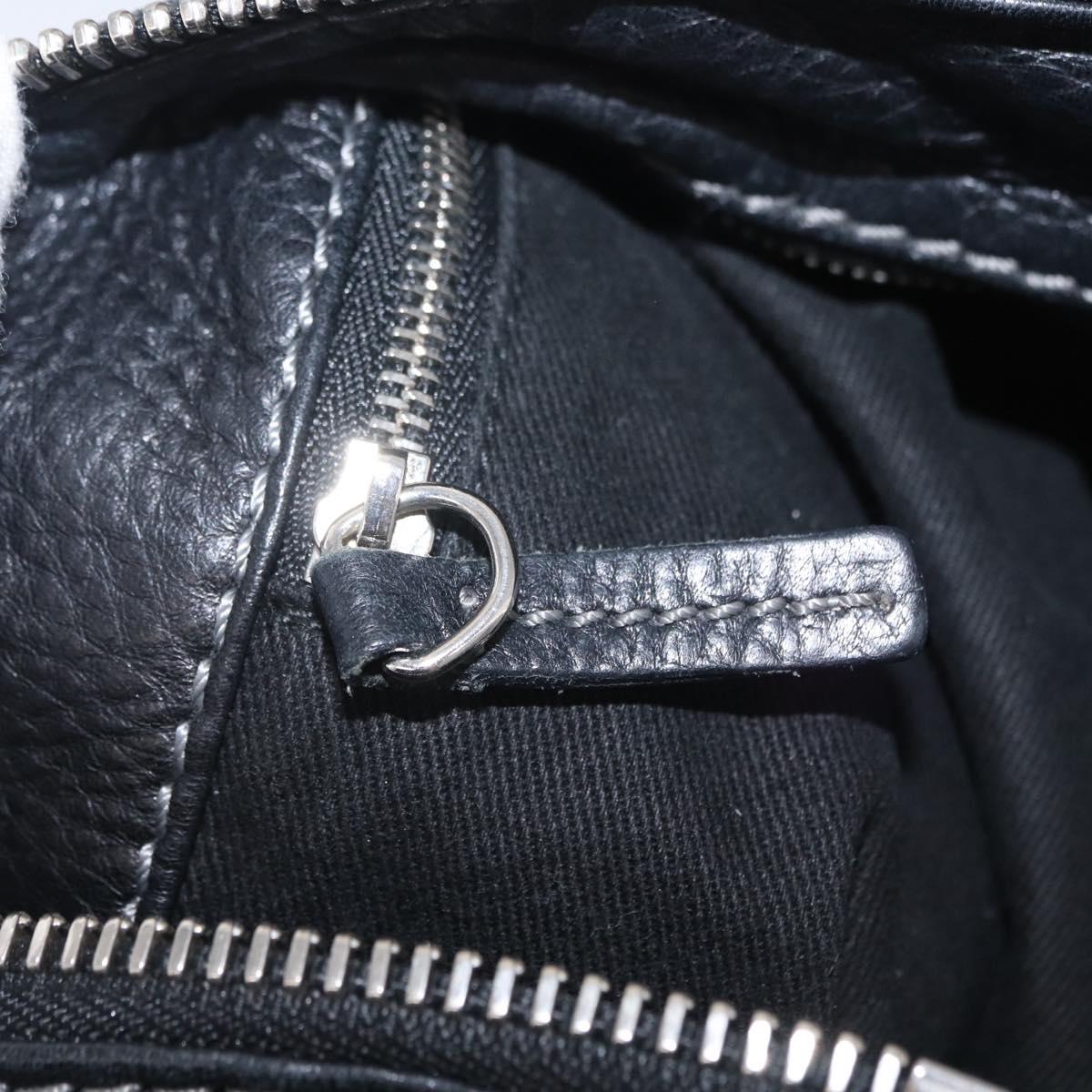 Chloe Paddington Hand Bag Leather Black Gold Tone Auth SW2877V