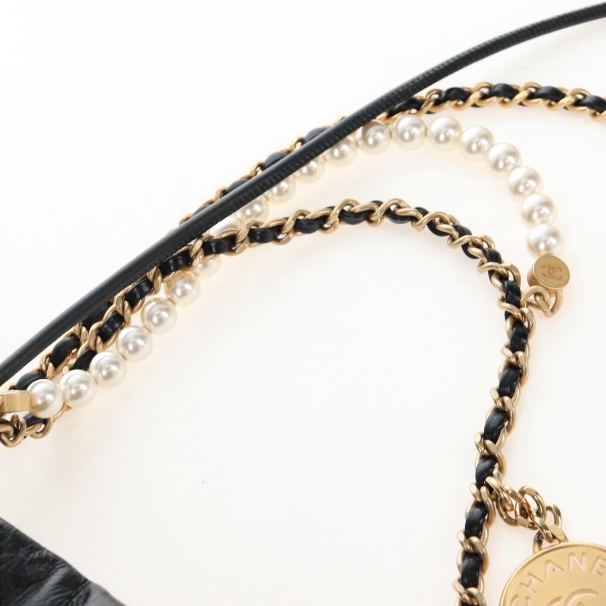 CHANEL Chanel 22 Hand Bag Calf Skin 2way Black Gold Tone CC Auth SW2882SM