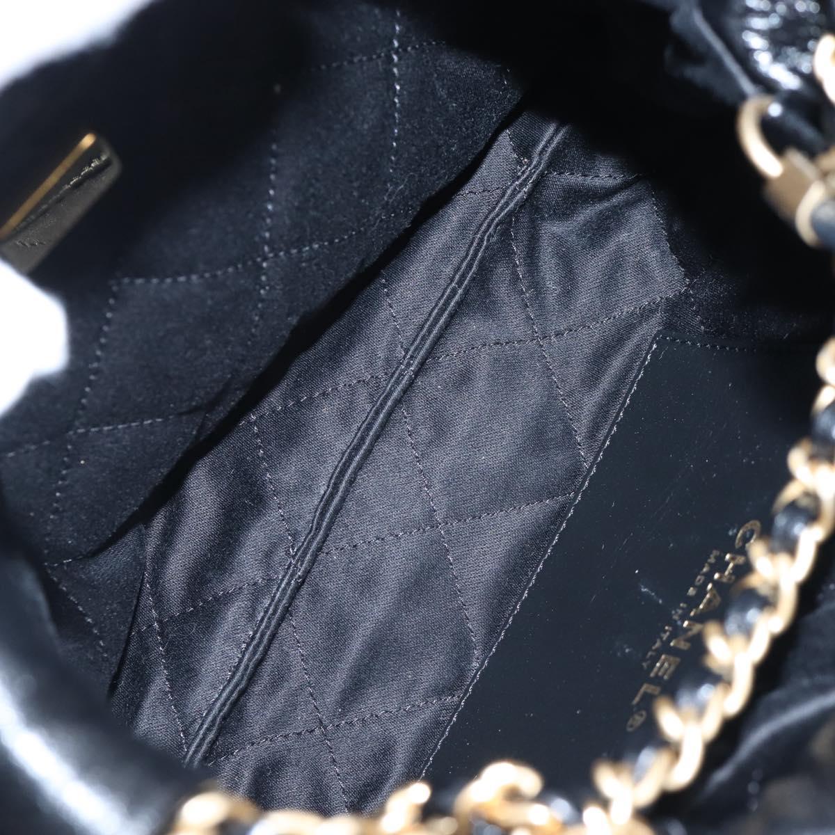 CHANEL Chanel 22 Hand Bag Calf Skin 2way Black Gold Tone CC Auth SW2882SM
