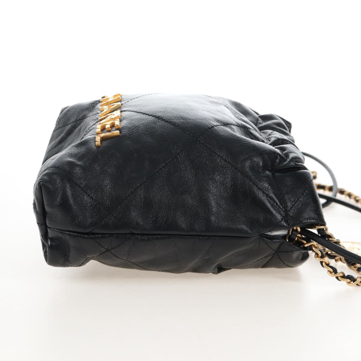 CHANEL Chanel 22 Hand Bag Calf Skin 2way Black Gold Tone CC Auth SW2882SM