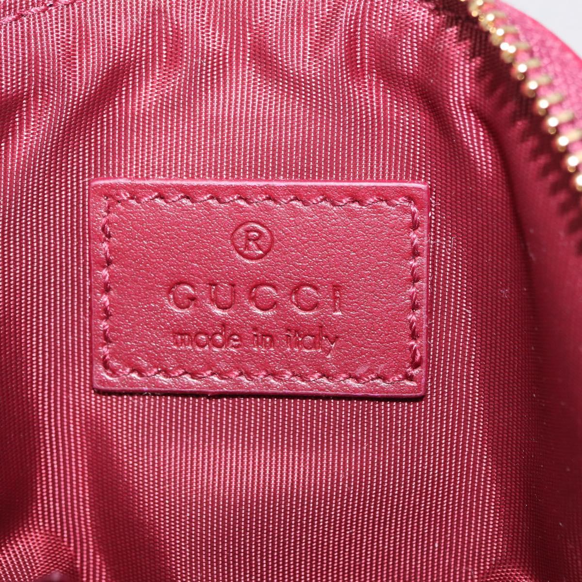 GUCCI GG Supreme Cat Coin Purse PVC Beige Bordeaux Auth SW2883M