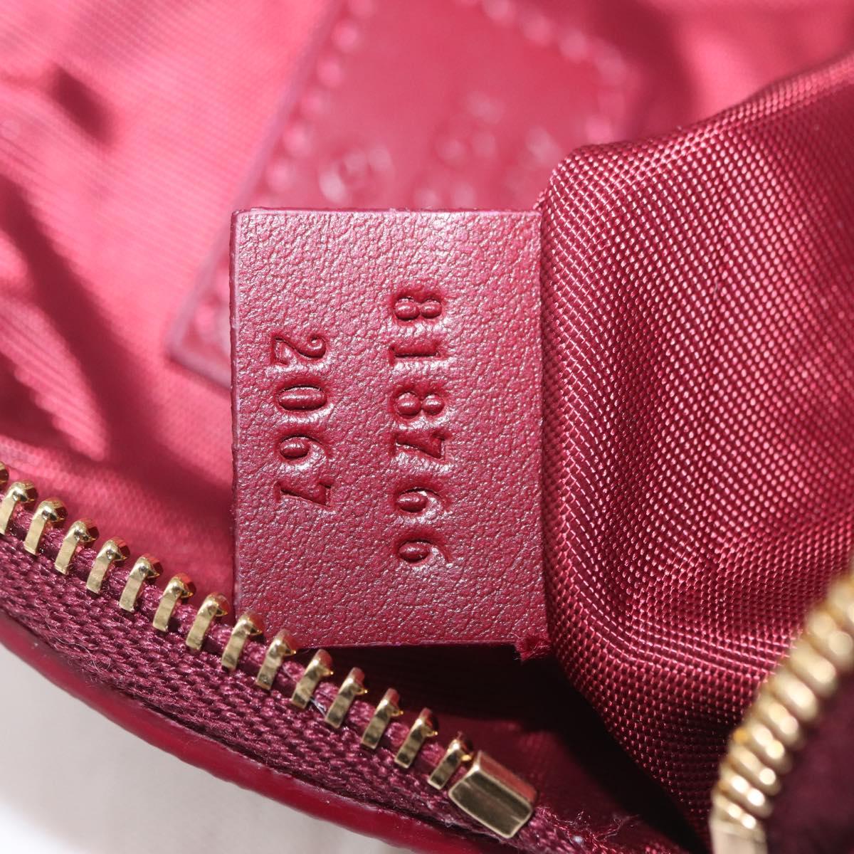 GUCCI GG Supreme Cat Coin Purse PVC Beige Bordeaux Auth SW2883M