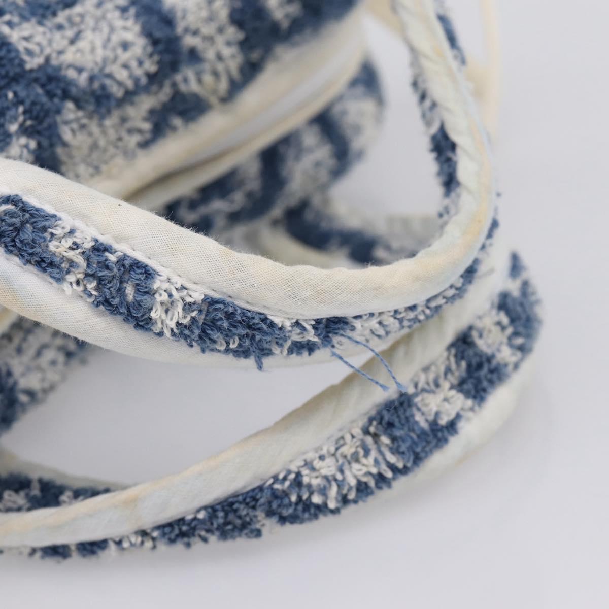 Christian Dior Trotter Canvas Hand Bag Pile Blue White Auth SW2885A