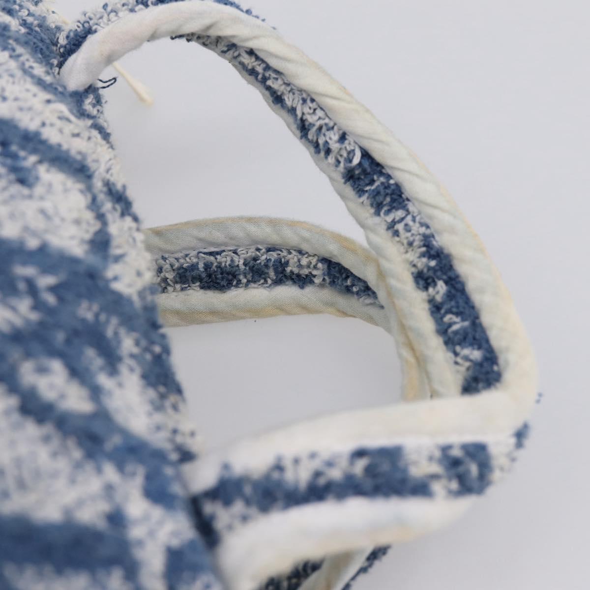 Christian Dior Trotter Canvas Hand Bag Pile Blue White Auth SW2885A