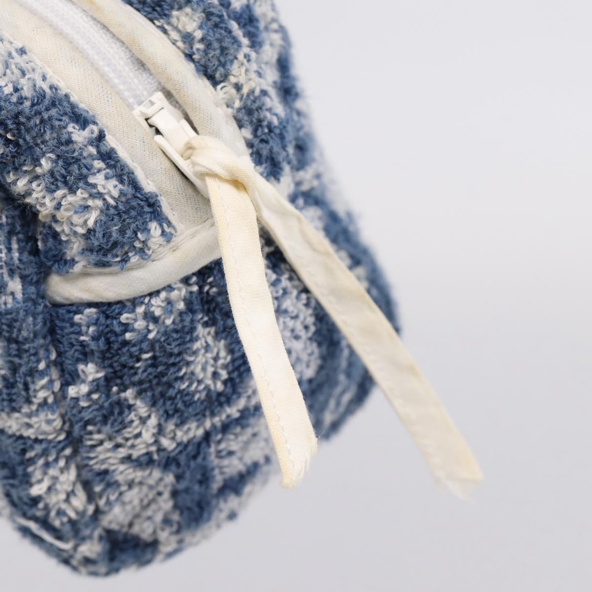 Christian Dior Trotter Canvas Hand Bag Pile Blue White Auth SW2885A
