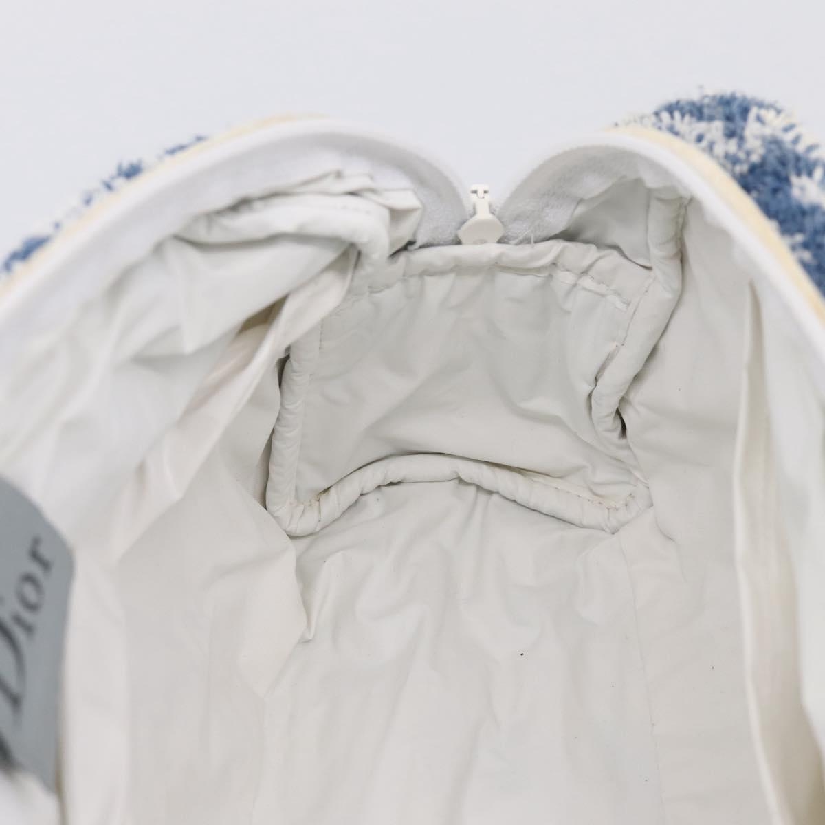 Christian Dior Trotter Canvas Hand Bag Pile Blue White Auth SW2885A