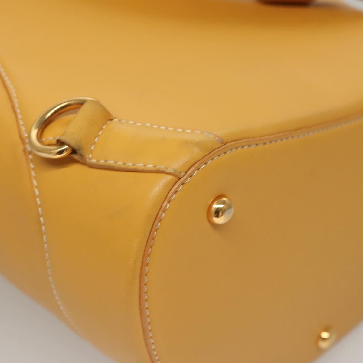 LOEWE Anagram Shoulder Bag Leather Yellow Gold Auth sw289