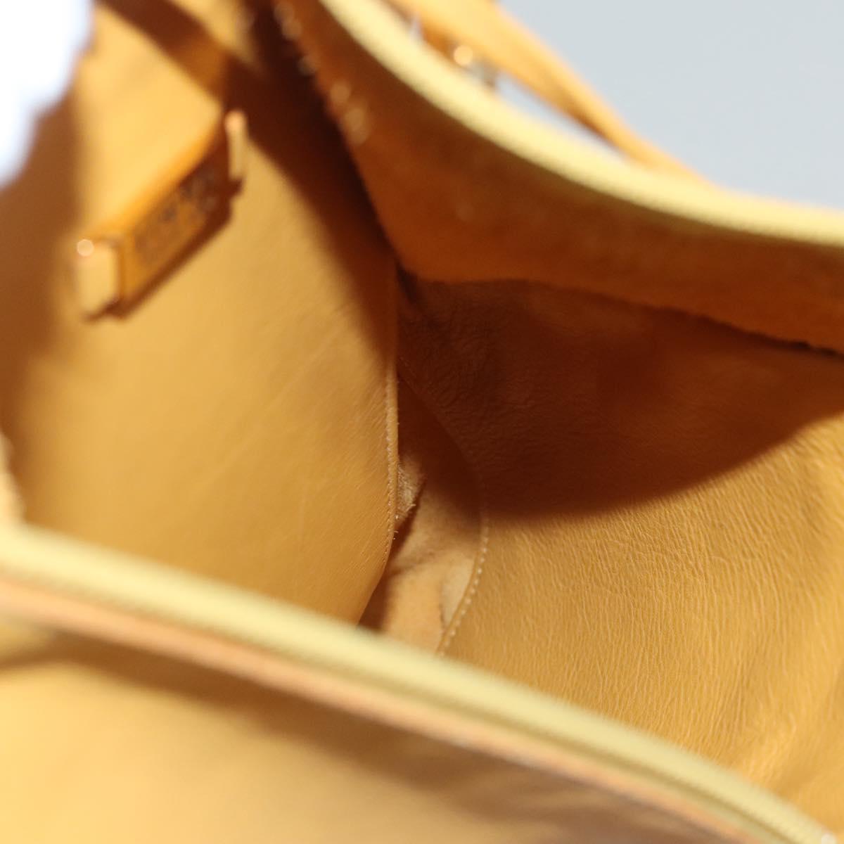 LOEWE Anagram Shoulder Bag Leather Yellow Gold Auth sw289