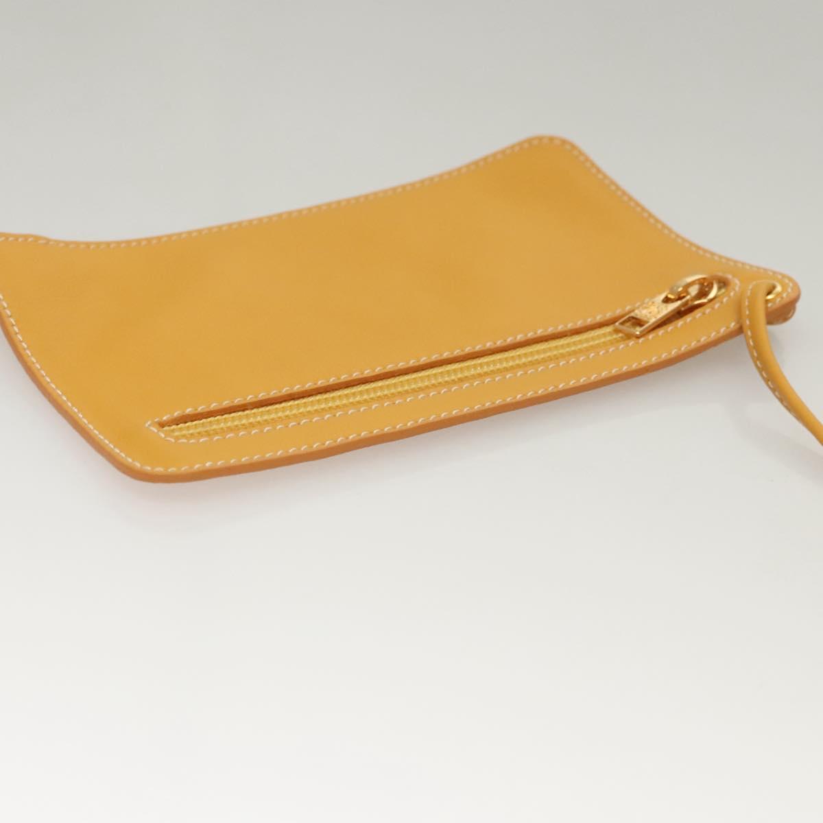 LOEWE Anagram Shoulder Bag Leather Yellow Gold Auth sw289