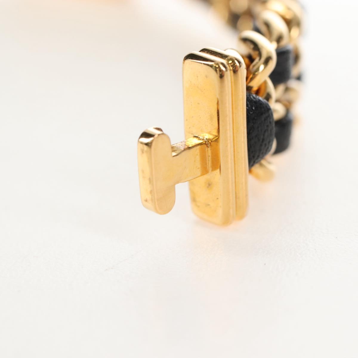 CHANEL Premiere Watches Metal Gold Tone Black CC Auth SW2895SAM