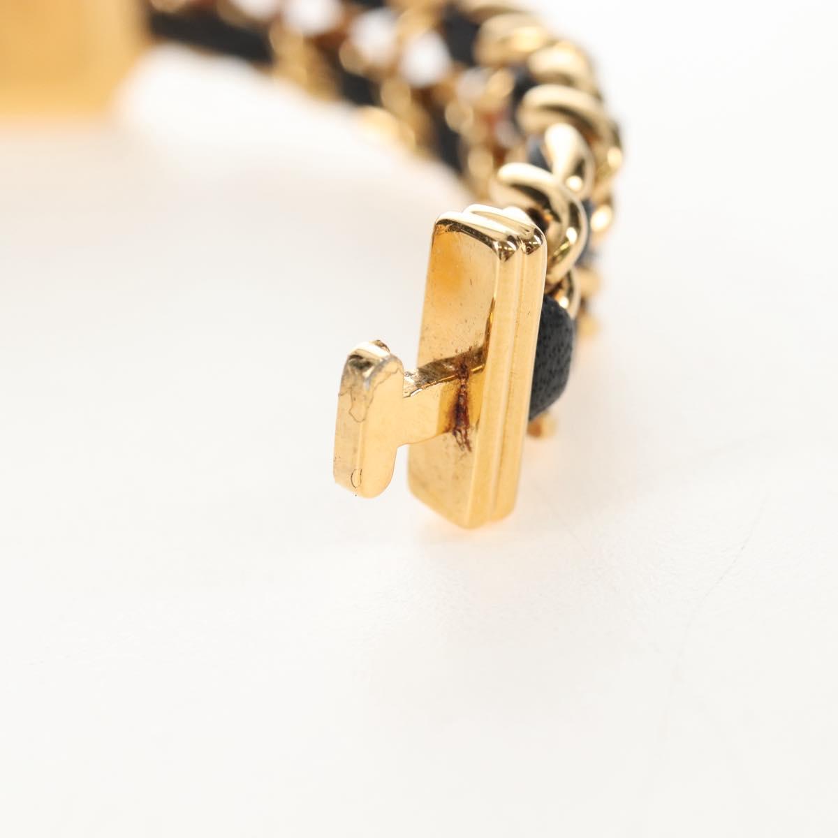 CHANEL Premiere Watches Metal Gold Tone Black CC Auth SW2896SAM