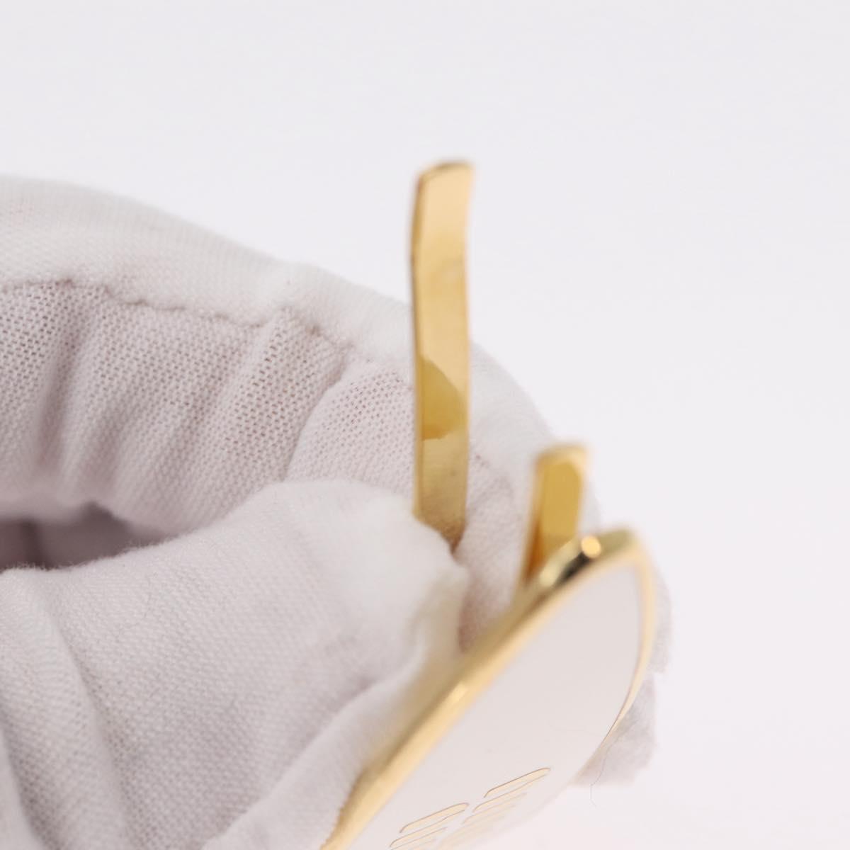 Miu Miu Barrette Hair Clip Metal Gold White 5IF147 Auth SW2898M