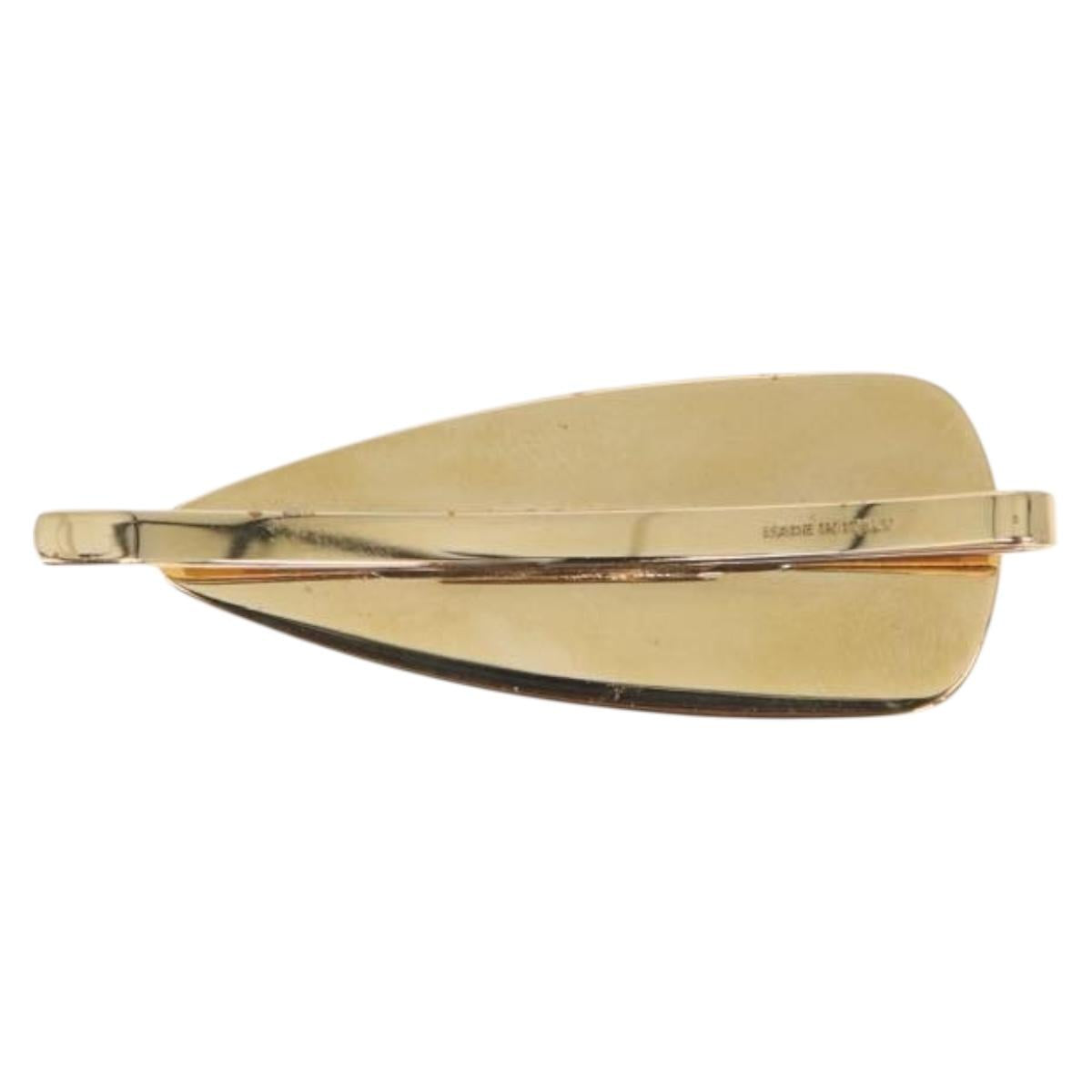 Miu Miu Barrette Hair Clip Metal Gold White 5IF147 Auth SW2898M