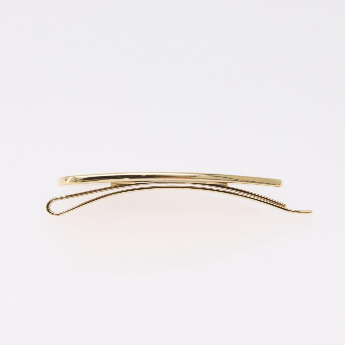 Miu Miu Barrette Hair Clip Metal Gold White 5IF147 Auth SW2898M