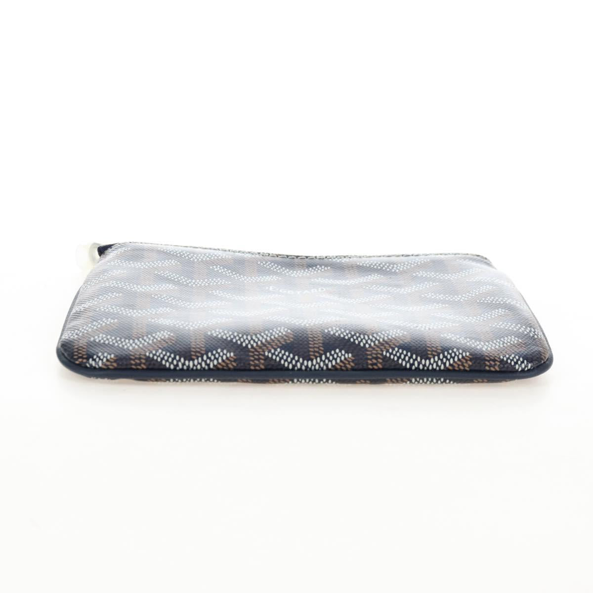 Goyard Herringbone Sena Mini Pouch PVC Leather Navy Auth SW2902SM