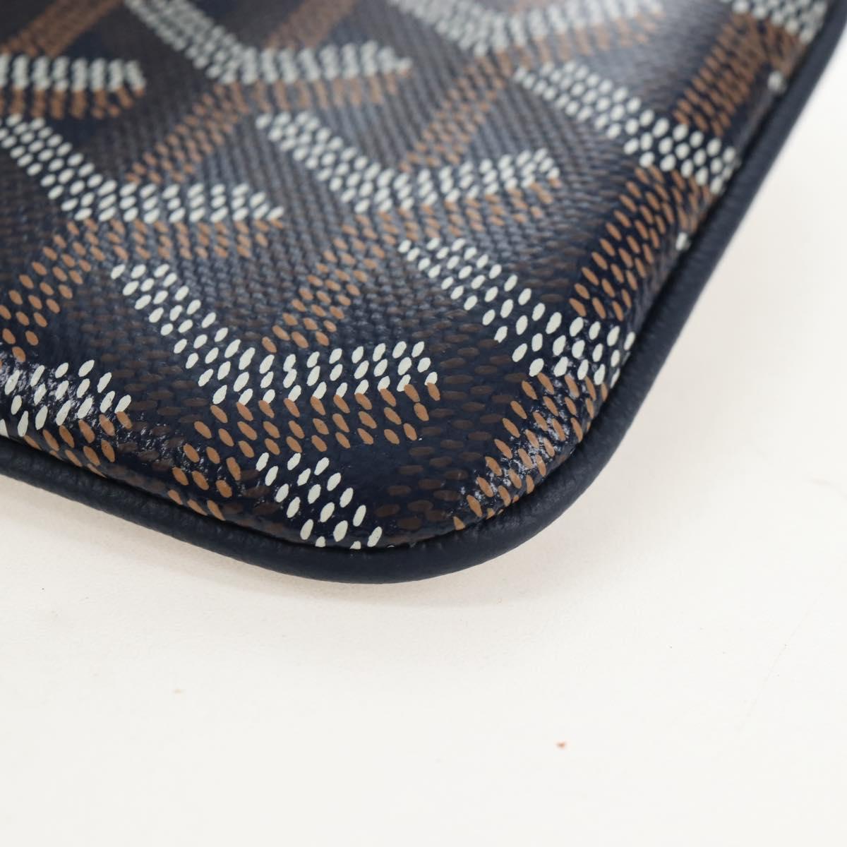 Goyard Herringbone Sena Mini Pouch PVC Leather Navy Auth SW2902SM
