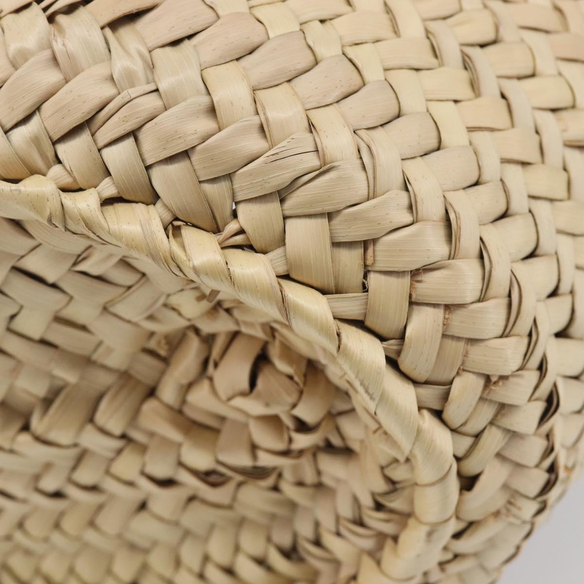 LOEWE Ghibli Soot Sprites Basket Small Hand Bag Raffia Beige Black Auth SW2904SM