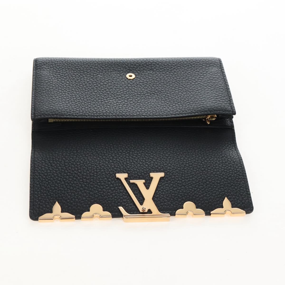 LOUIS VUITTON Portefeuille Capsine Taurillon Black Gold M64551 LV Auth SW2905SAM