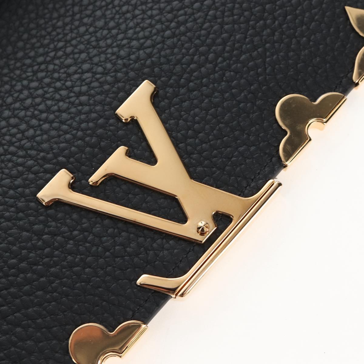 LOUIS VUITTON Portefeuille Capsine Taurillon Black Gold M64551 LV Auth SW2905SAM