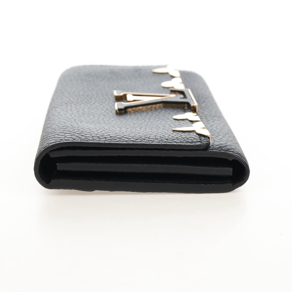 LOUIS VUITTON Portefeuille Capsine Taurillon Black Gold M64551 LV Auth SW2905SAM