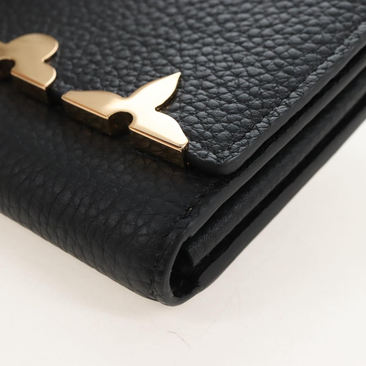 LOUIS VUITTON Portefeuille Capsine Taurillon Black Gold M64551 LV Auth SW2905SAM