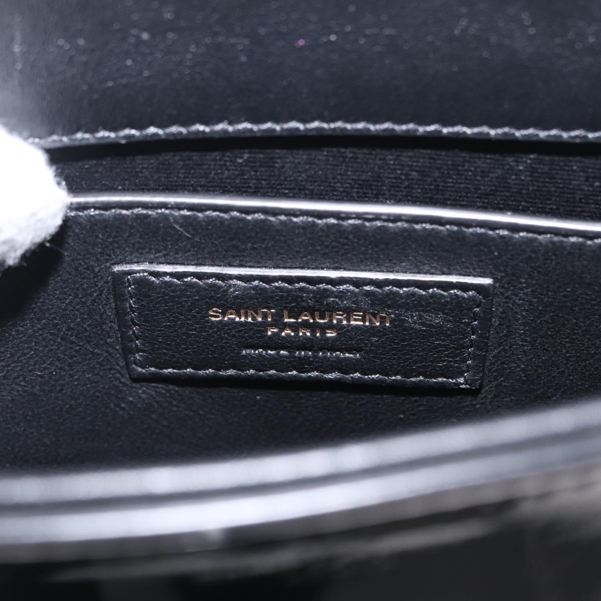 Saint Laurent Hand Bag Patent 2way Black 715201 Auth SW2907M