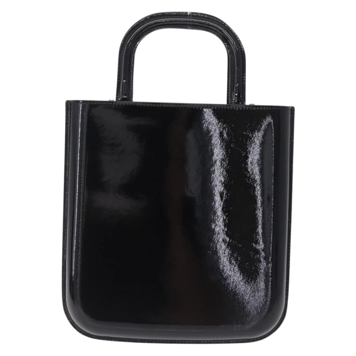 Saint Laurent Hand Bag Patent 2way Black 715201 Auth SW2907M
