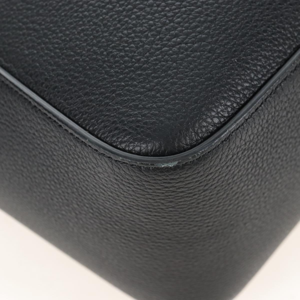 Salvatore Ferragamo Cut Out Tote Bag Leather Black Silver Auth SW2910M