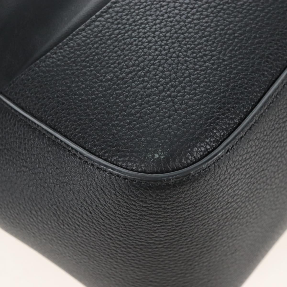 Salvatore Ferragamo Cut Out Tote Bag Leather Black Silver Auth SW2910M