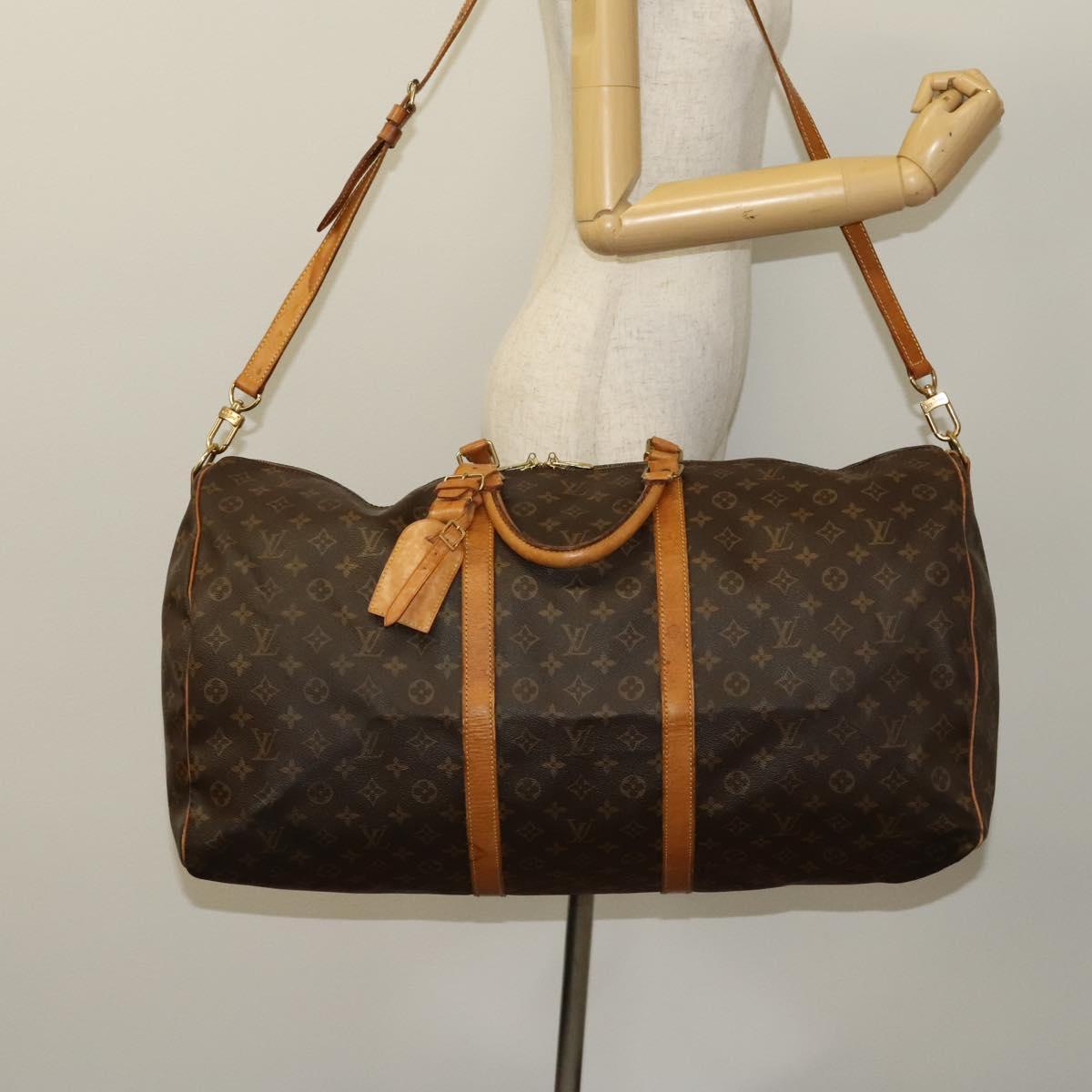 LOUIS VUITTON Monogram Keepall Bandouliere 60 Boston Bag M41412 LV Auth sw329