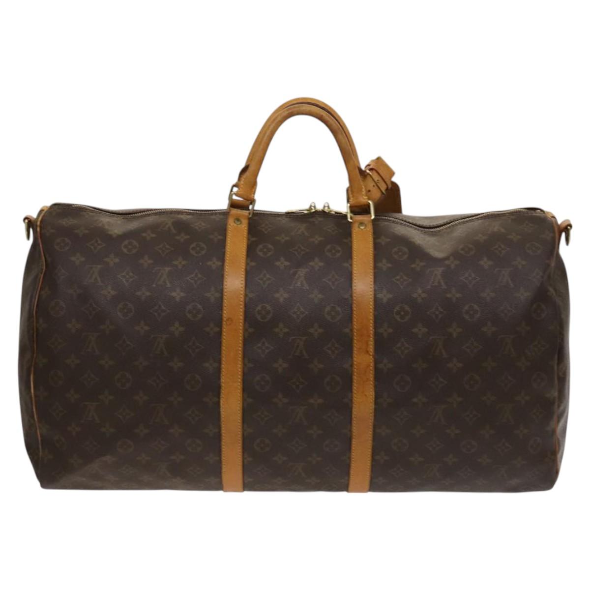 LOUIS VUITTON Monogram Keepall Bandouliere 60 Boston Bag M41412 LV Auth sw329