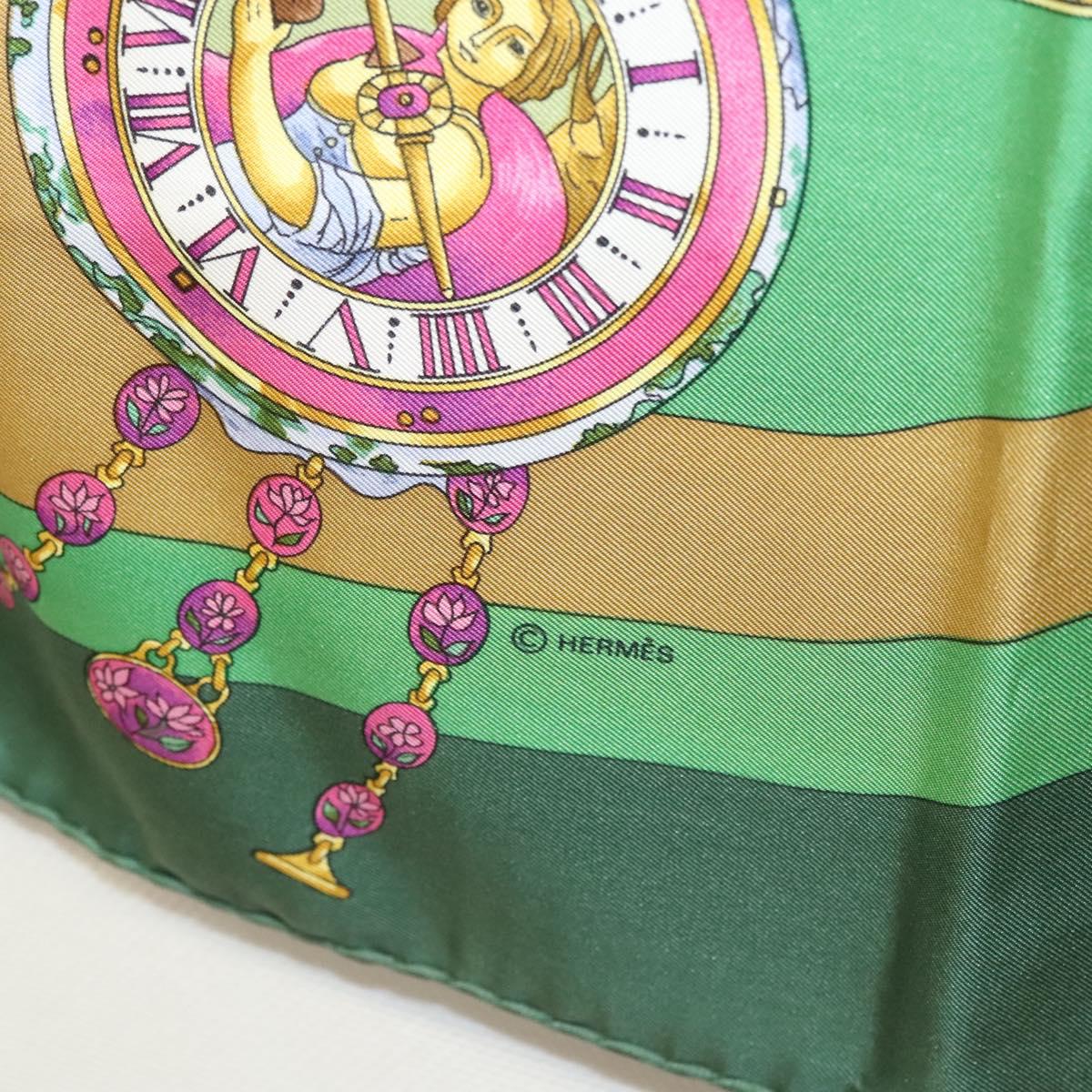 HERMES Carre 90 Scarf ""Parmi les fleurs je compte les heures"" Silk Auth sw335