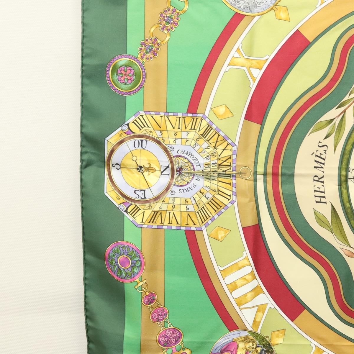 HERMES Carre 90 Scarf ""Parmi les fleurs je compte les heures"" Silk Auth sw335