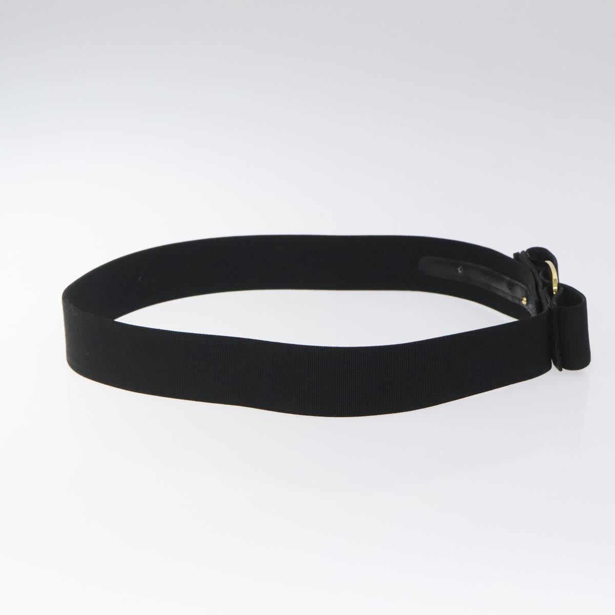 Salvatore Ferragamo Vala Belt Canvas 37.4"" Black Auth sw379