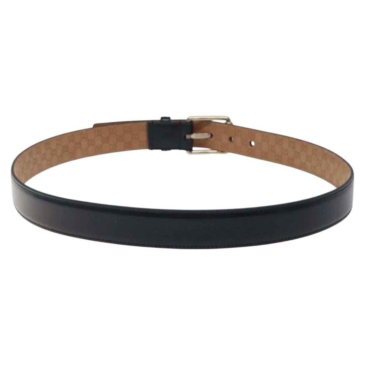 GUCCI Belt Leather Outlet 39.4"" Black 201766 Auth sw382