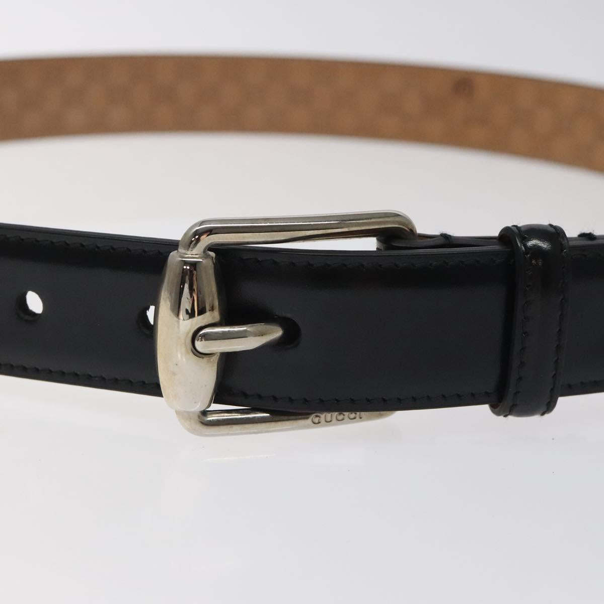 GUCCI Belt Leather Outlet 39.4"" Black 201766 Auth sw382