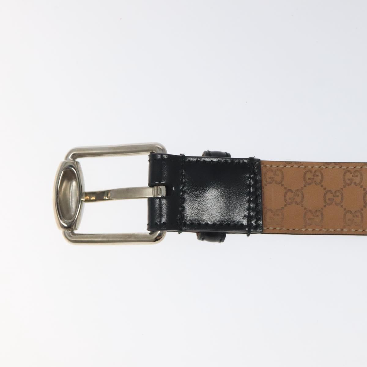 GUCCI Belt Leather Outlet 39.4"" Black 201766 Auth sw382
