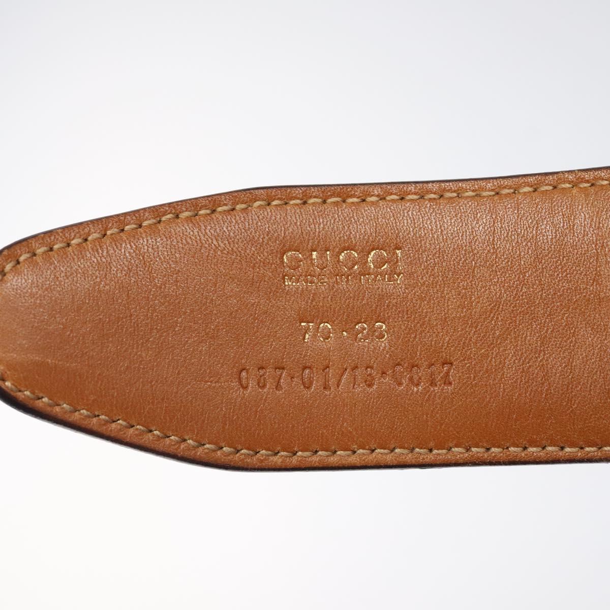 GUCCI Belt Leather 31.5"" Brown Auth sw383
