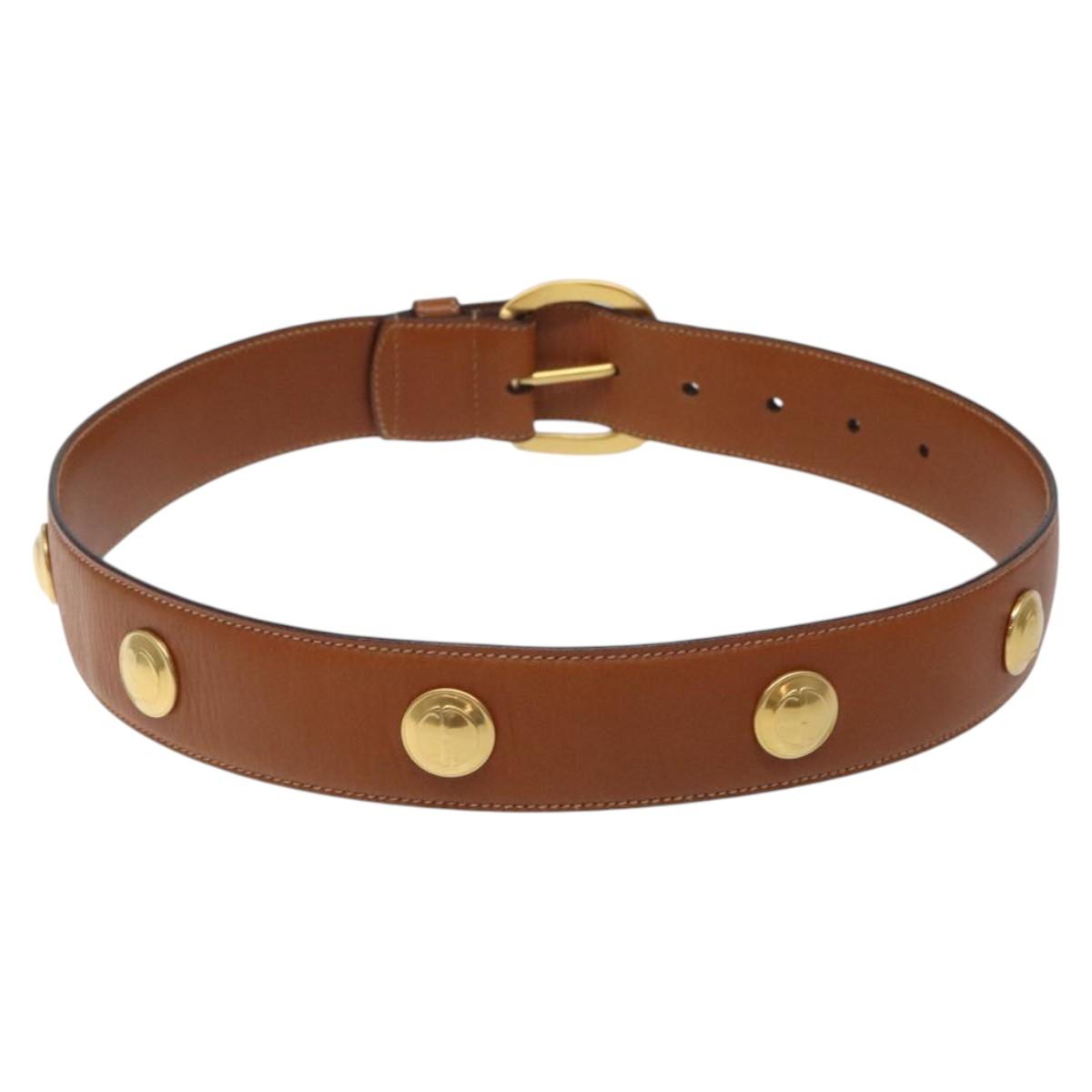 GUCCI Belt Leather 31.5"" Brown Auth sw383