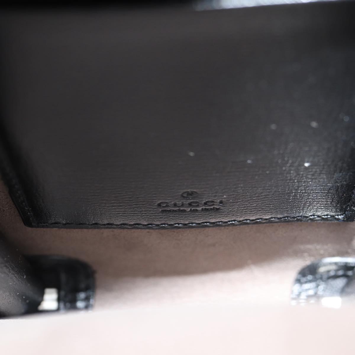 GUCCI GG Supreme Phone Holder Shoulder Bag PVC Black Silver 724357 Auth sw385M