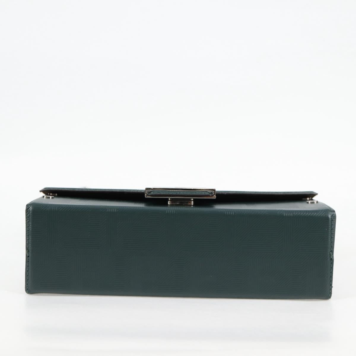 FENDI Zucca Canvas Baguette Soft Trunk Hand Bag Leather 2way Green Auth sw386AM