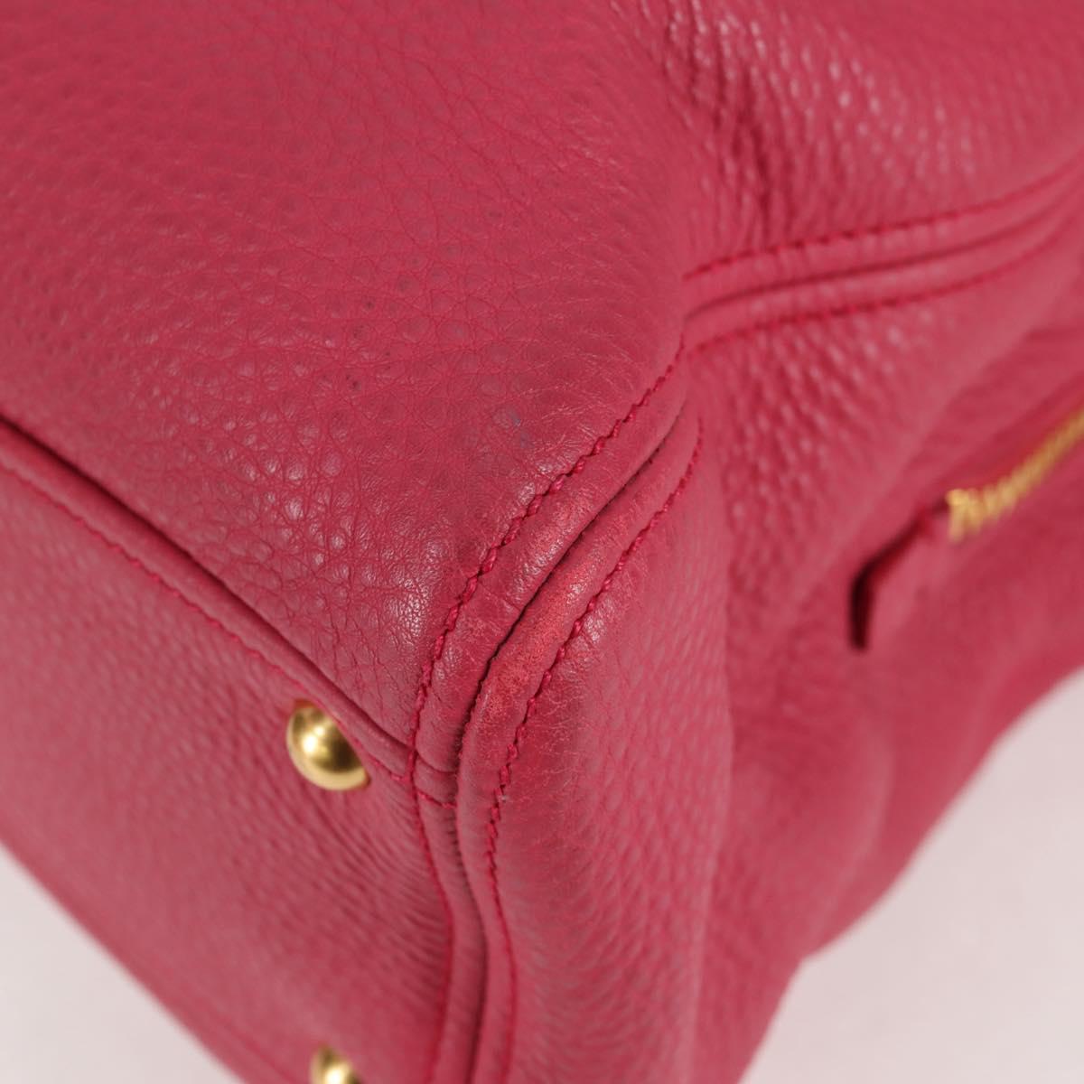 Miu Miu Hand Bag Leather 2way Pink Gold Auth sw401M