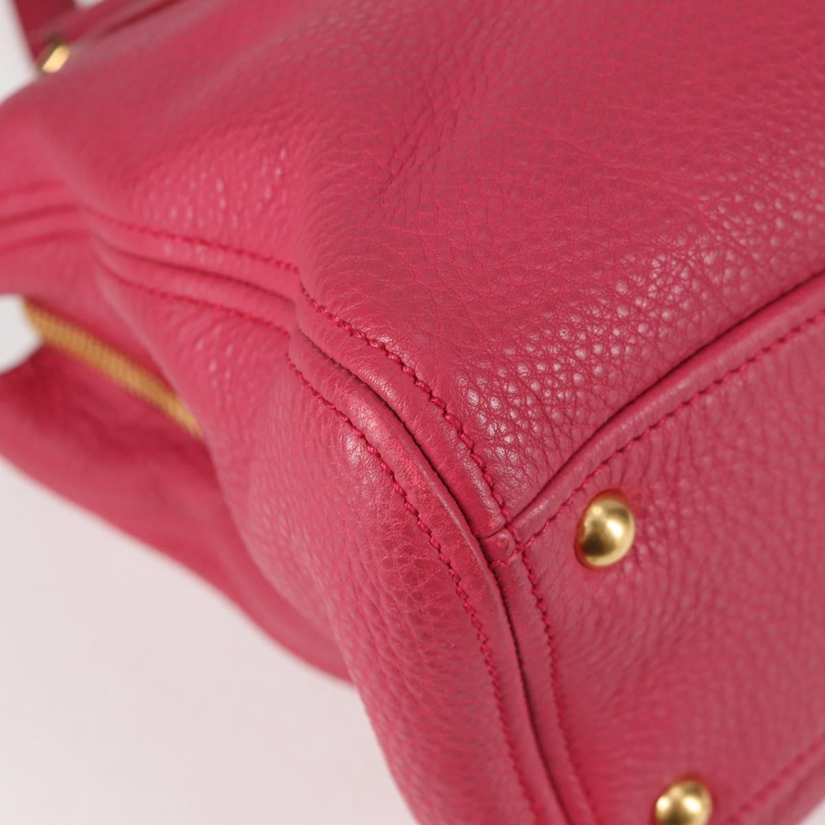 Miu Miu Hand Bag Leather 2way Pink Gold Auth sw401M