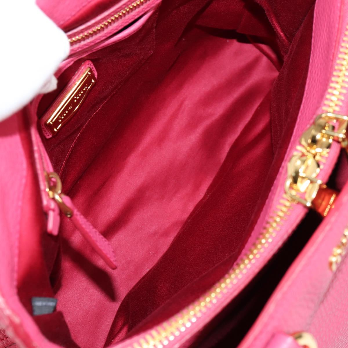Miu Miu Hand Bag Leather 2way Pink Gold Auth sw401M