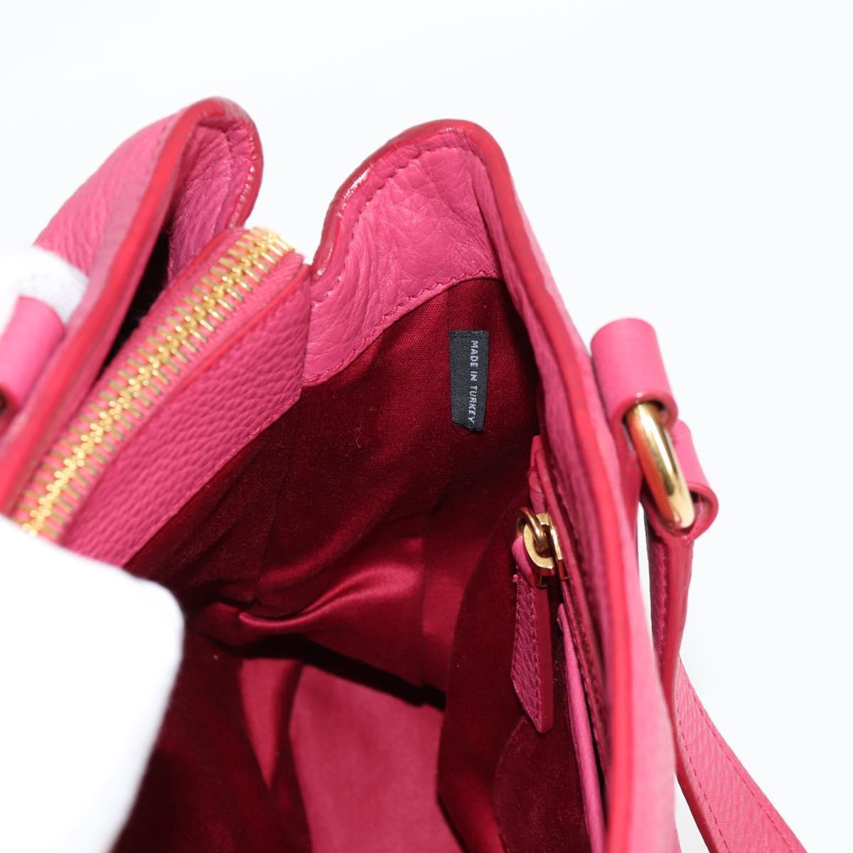 Miu Miu Hand Bag Leather 2way Pink Gold Auth sw401M