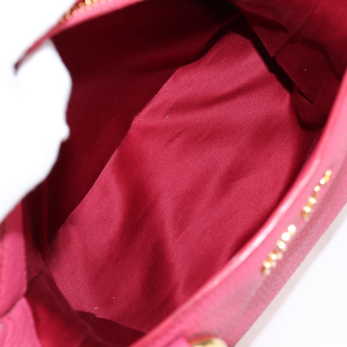 Miu Miu Hand Bag Leather 2way Pink Gold Auth sw401M