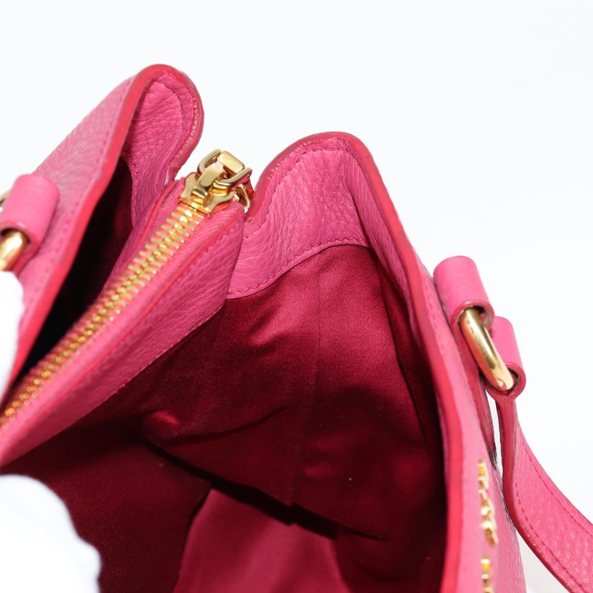 Miu Miu Hand Bag Leather 2way Pink Gold Auth sw401M