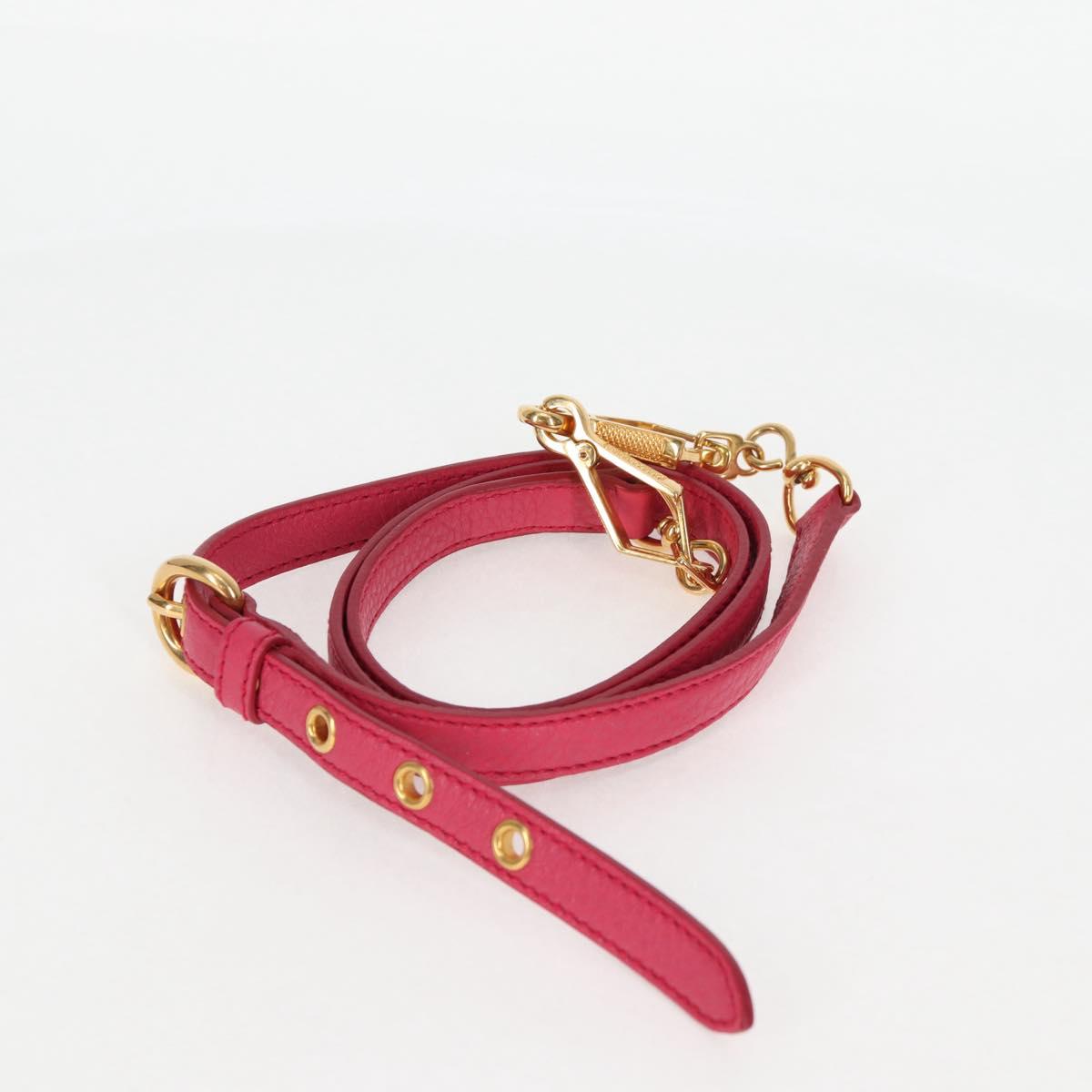 Miu Miu Hand Bag Leather 2way Pink Gold Auth sw401M