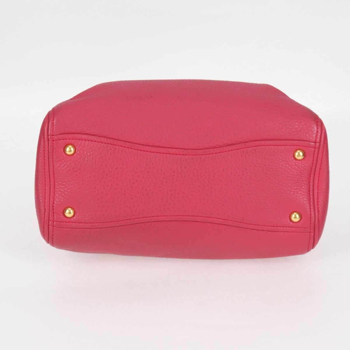 Miu Miu Hand Bag Leather 2way Pink Gold Auth sw401M